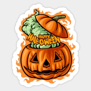 happy halloween jack o lantern illustration Sticker